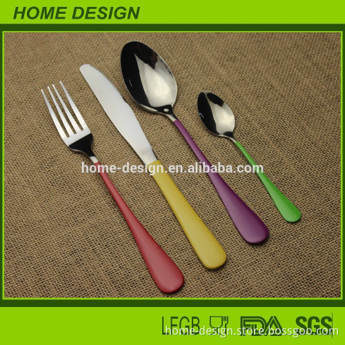 2016 colorful spray painted stainless steel cutlery set new product
